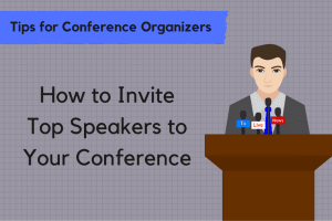 How do you reach out to speakers for an event?