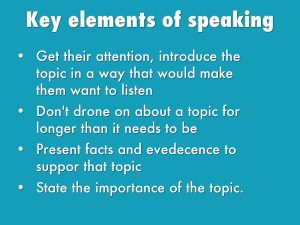 elements of speaking?